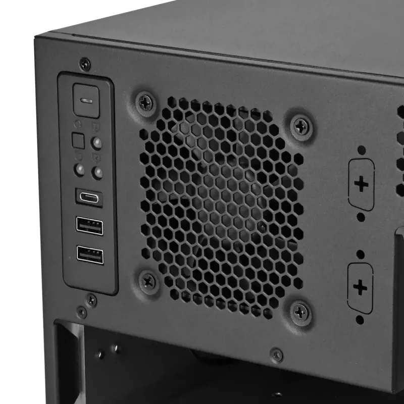 Serverio korpusas Sidabrinėstone RM46-502-I juodas ATX 1x80mm ventiliatorius
