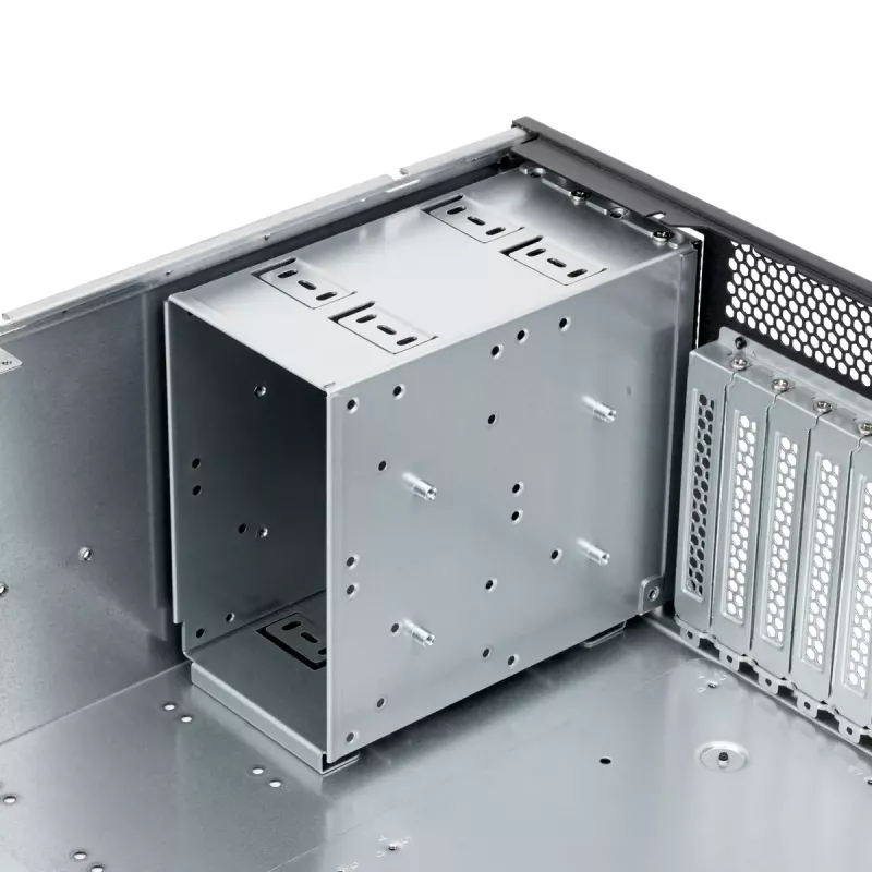 Serverio korpusas Sidabrinėstone RM46-502-I juodas ATX 1x80mm ventiliatorius