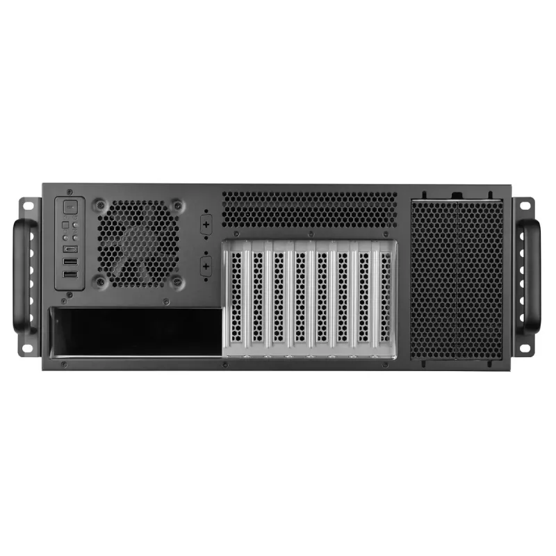 Serverio korpusas Sidabrinėstone RM46-502-I juodas ATX 1x80mm ventiliatorius