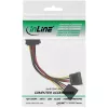 InLine SATA Y maitinimo laidas SATA moteriška jungtis / 2x SATA vyriška jungtis 0,15 m