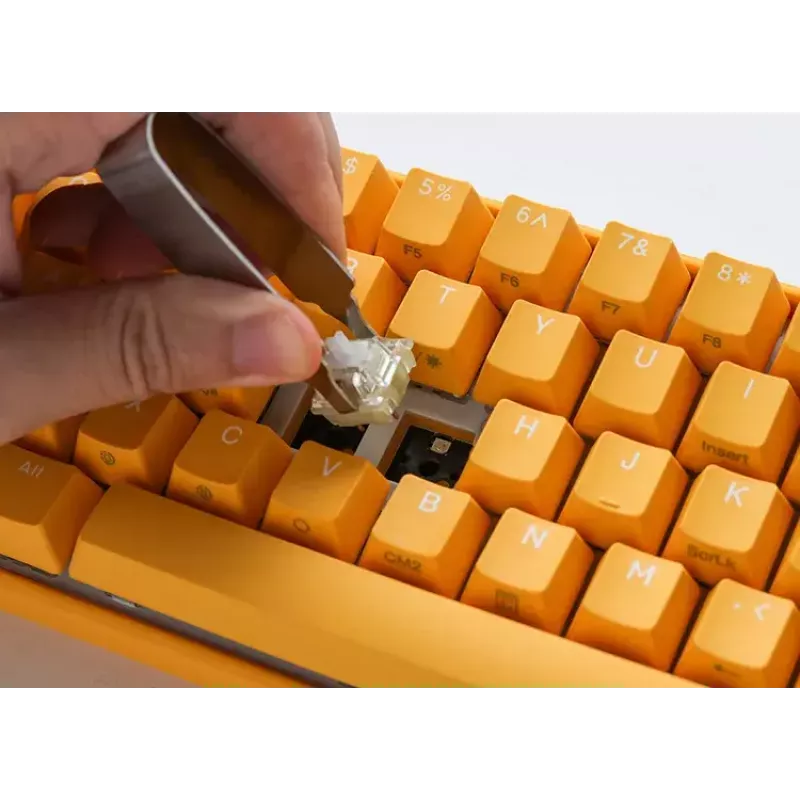 Ducky One 3 Geltona Mini klaviatūra, žaidimams, USB, vokiška, mechaninė, RGB