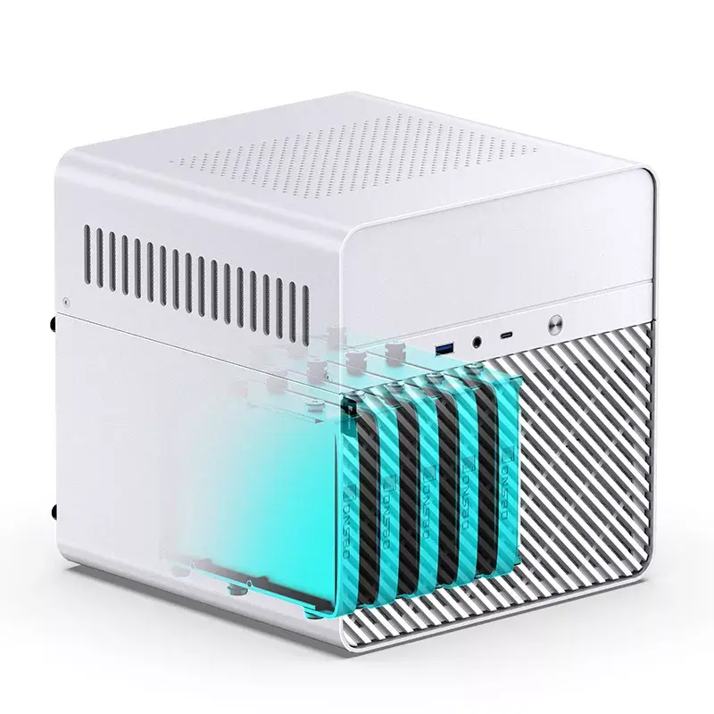 PC Case Jonsbo N2 Cube White SFX 120mm Fans 2.5 3.5 HDD