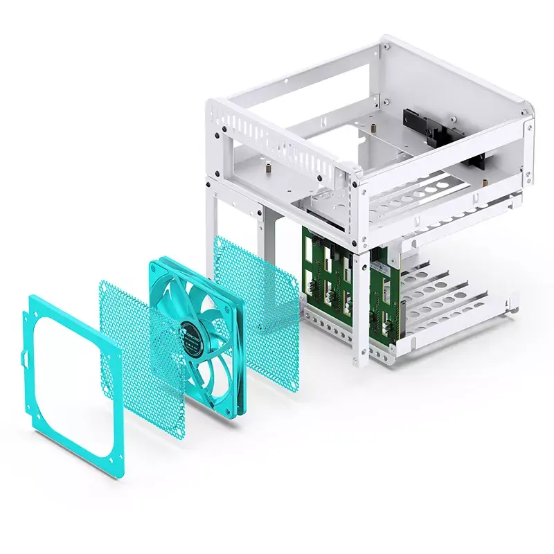 PC Case Jonsbo N2 Cube White SFX 120mm Fans 2.5 3.5 HDD