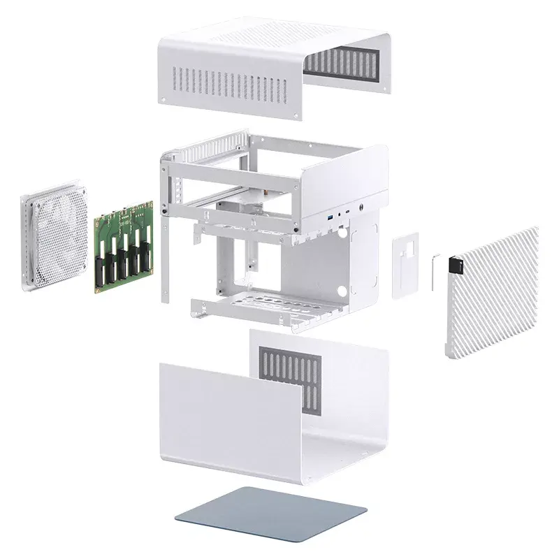PC Case Jonsbo N2 Cube White SFX 120mm Fans 2.5 3.5 HDD