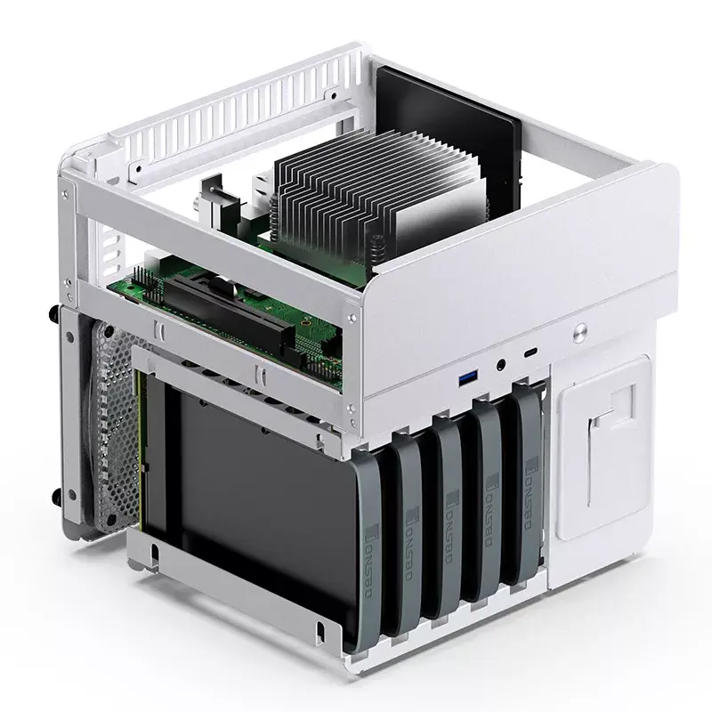 PC Case Jonsbo N2 Cube White SFX 120mm Fans 2.5 3.5 HDD