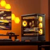 Kompiuterio korpusas Jonsbo D400 Midi Tower ATX grūdintas stiklas - juodas
