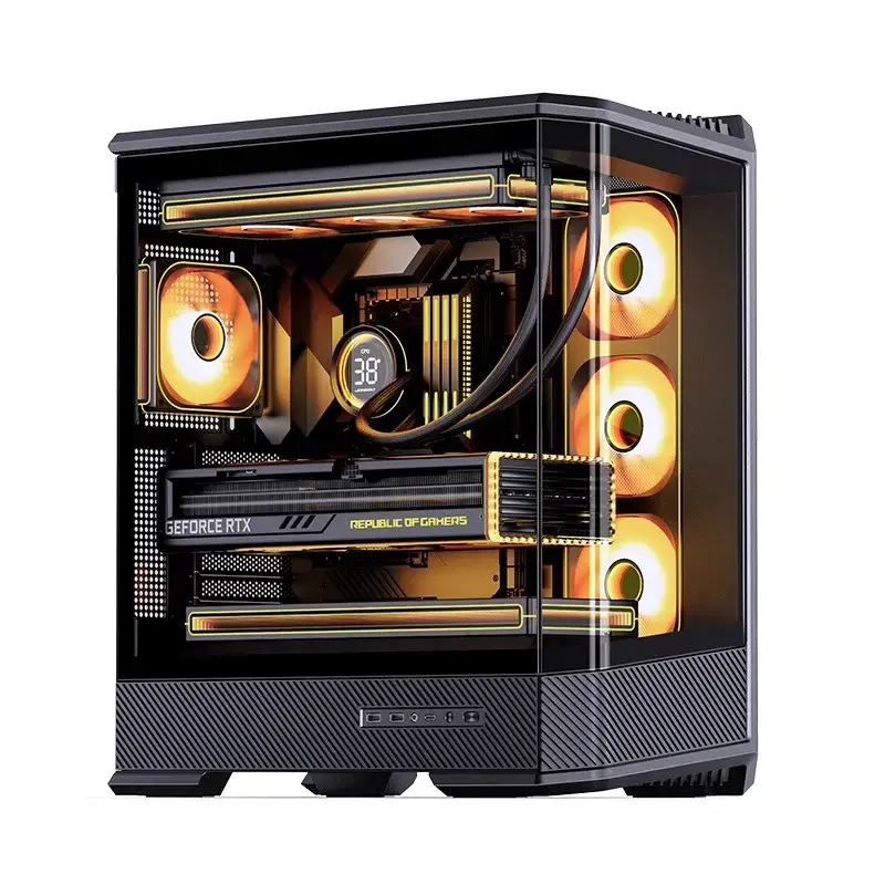 Kompiuterio korpusas Jonsbo D400 Midi Tower ATX grūdintas stiklas - juodas