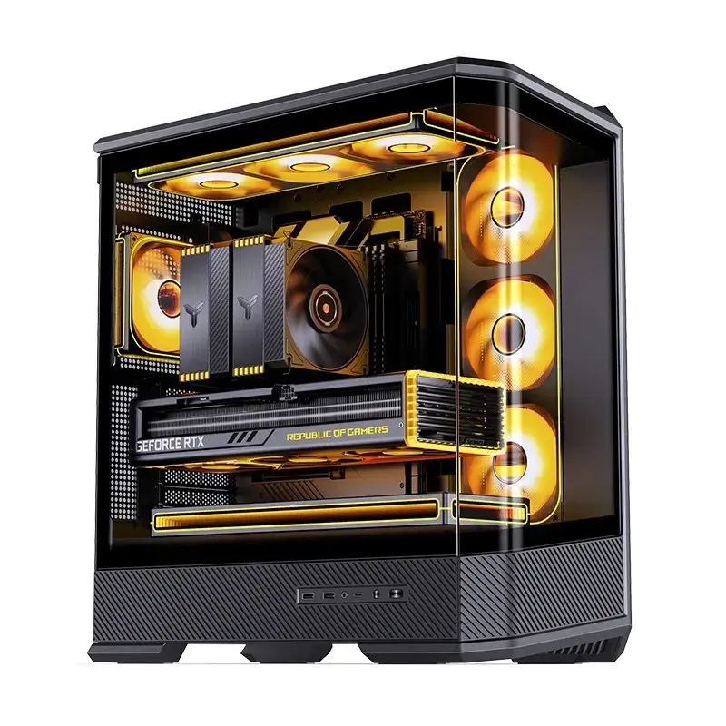 Kompiuterio korpusas Jonsbo D400 Midi Tower ATX grūdintas stiklas - juodas
