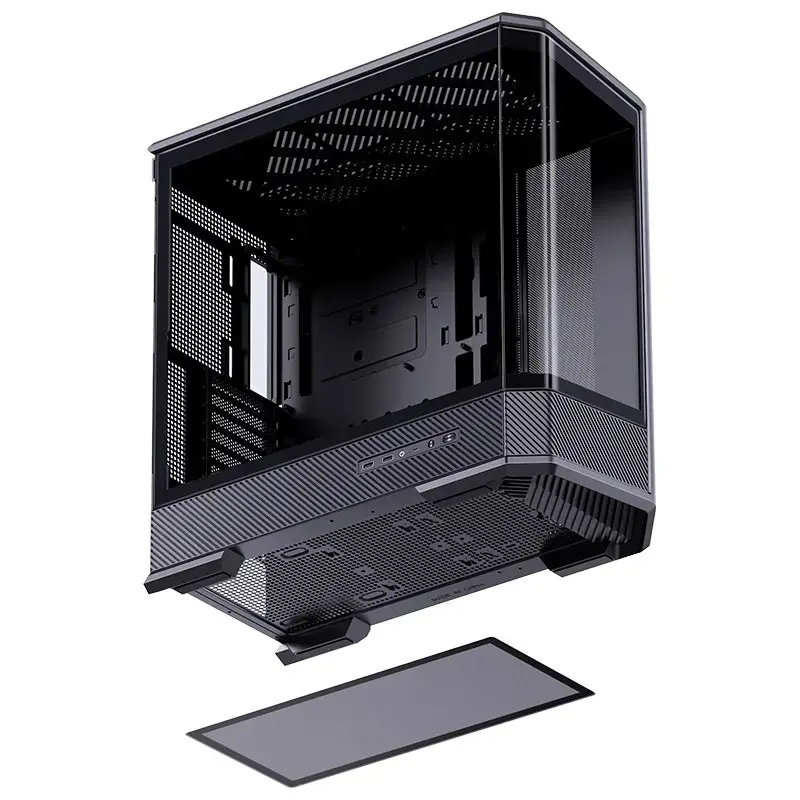 Kompiuterio korpusas Jonsbo D400 Midi Tower ATX grūdintas stiklas - juodas