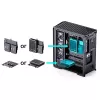 Kompiuterio korpusas Jonsbo D400 Midi Tower ATX grūdintas stiklas - juodas