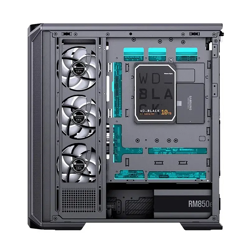 Kompiuterio korpusas Jonsbo D400 Midi Tower ATX grūdintas stiklas - juodas