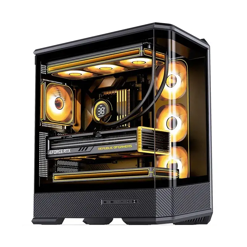 Kompiuterio korpusas Jonsbo D400 Midi Tower ATX grūdintas stiklas - juodas