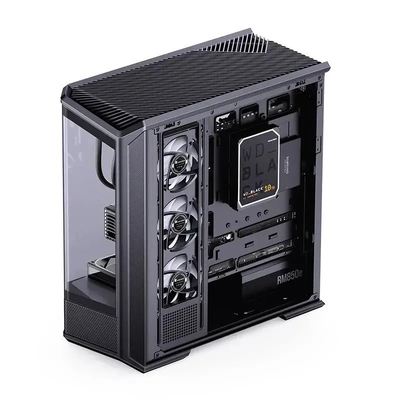 Kompiuterio korpusas Jonsbo D400 Midi Tower ATX grūdintas stiklas - juodas