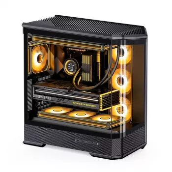 Kompiuterio korpusas Jonsbo D400 Midi Tower ATX grūdintas stiklas - juodas