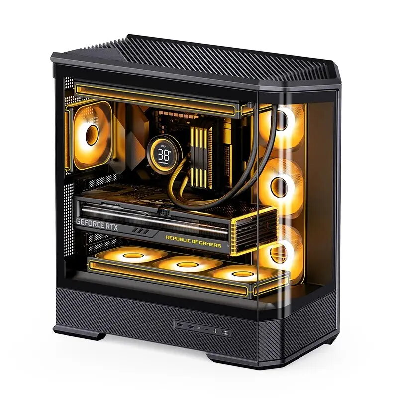 Kompiuterio korpusas Jonsbo D400 Midi Tower ATX grūdintas stiklas - juodas