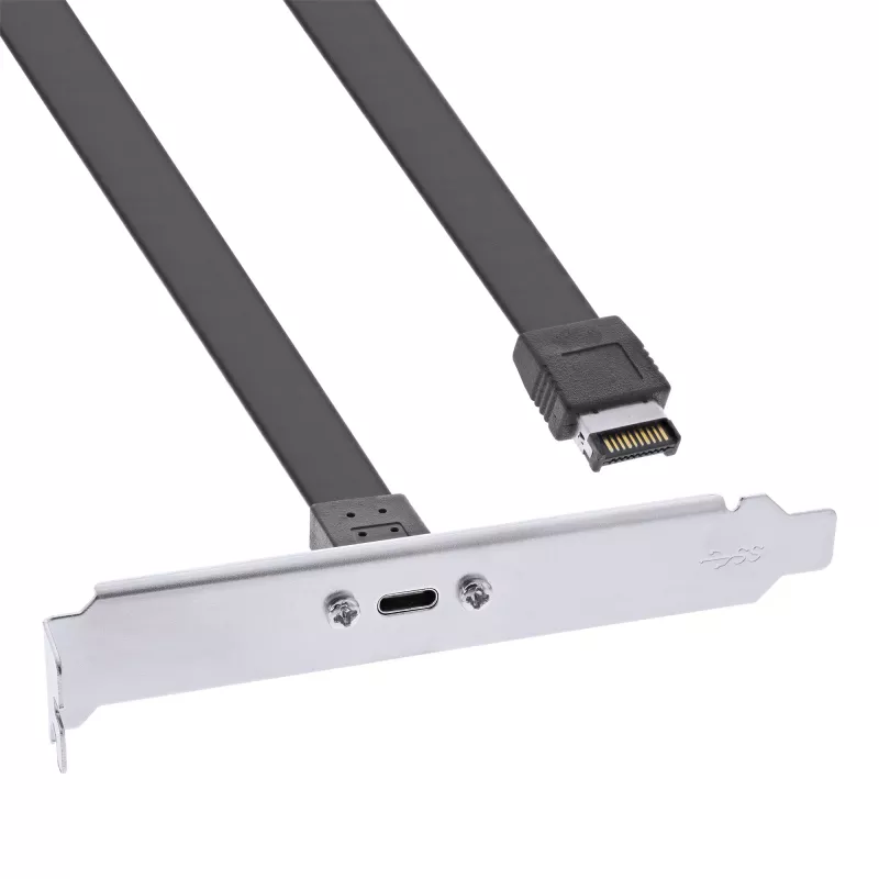 InLine PCI lizdo laikiklis, USB-C į USB 3.2 priekinio skydelio Key-A vidinis, 0,5 m