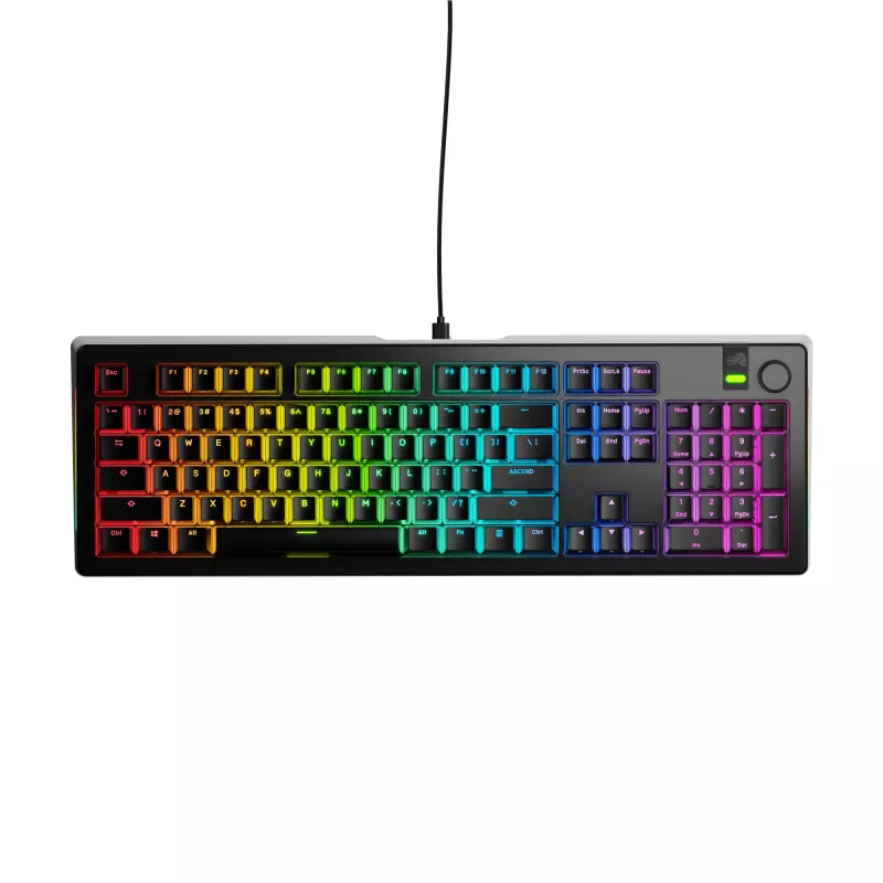 Mechaninė žaidimų klaviatūra GLORIOUS GMMK 3 PRO 100% iš anksto surinkta laidinė USB juoda US QWERTY RGB