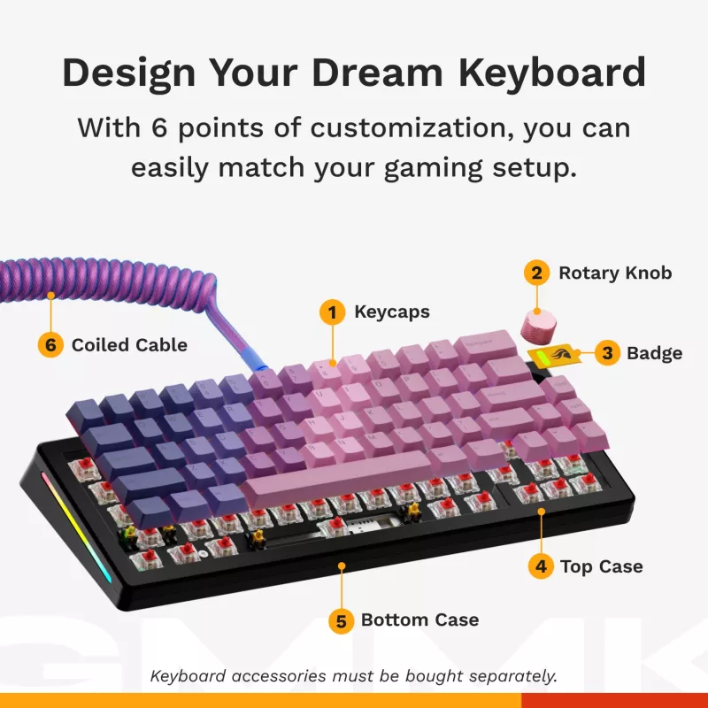 Glorious Gaming GMMK 3 65% Barebones Wired Juoda - ISO