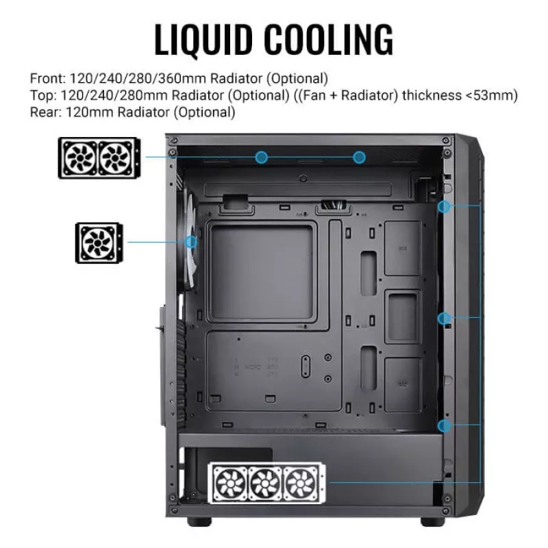 PC Case Aerocool Beam-G-BK-V1 Mini Tower Juoda