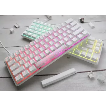 Ducky One 3 Mini Pure White klaviatūra, žaidimams, USB, vokiška, mechaninė, 61 klavišas