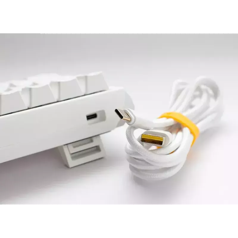 Ducky One 3 Mini Pure White klaviatūra, žaidimams, USB, vokiška, mechaninė, 61 klavišas