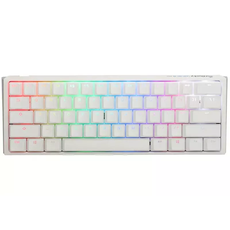 Ducky One 3 Mini Pure White klaviatūra, žaidimams, USB, vokiška, mechaninė, 61 klavišas