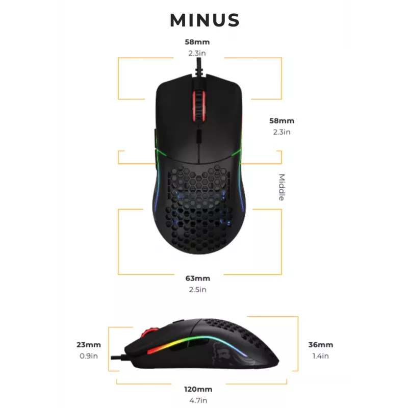 Glorious Gaming Glorious Model O- pelė standartinė (juoda), dešinei rankai, optinė, USB Type-A, 3200 DPI, juoda