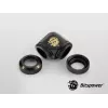 Suspaudimo alkūnė BitsPower Carbon Juoda BP-CBE90DML — žalvarinė 90° jungtis, juodos anglies apdaila, 1 vnt.