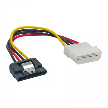 InLine SATA maitinimo adapterio kabelis 4 kontaktų Molex / 15 kontaktų SATA su užraktu 0,15 m