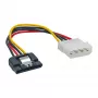 InLine SATA maitinimo adapterio kabelis 4 kontaktų Molex / 15 kontaktų SATA su užraktu 0,15 m