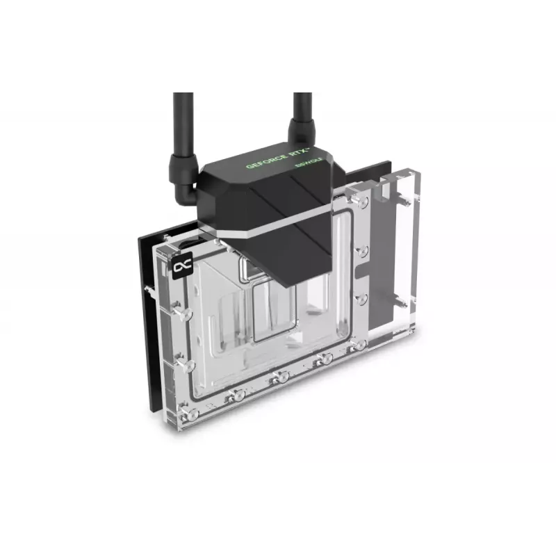 „Alphacool Eiswolf 2 AIO“ 360 mm GPU aušintuvas, skirtas RTX 4090 Founders Edition su galine plokšte