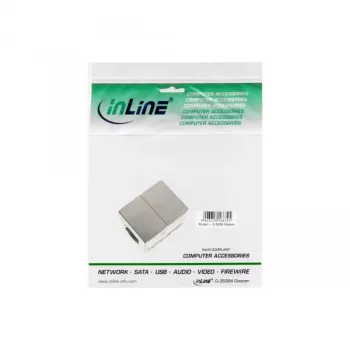InLine Cat.6 adapteris, visiškai ekranuotas metalinis 2x RJ45 jungtis (kištukinis-kištukinis) tiesioginis