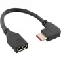 InLine DisplayPort 1.4 adapter kabelis M/F, 8K4K, kampuotas right, Juoda/gold