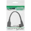 InLine DisplayPort 1.4 adapter kabelis M/F, 8K4K, kampuotas right, Juoda/gold