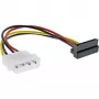 InLine SATA maitinimo adapterio laidas 1x 4 kontaktų lizdas / 15 kontaktų SATA kampuotas į viršų 29670X