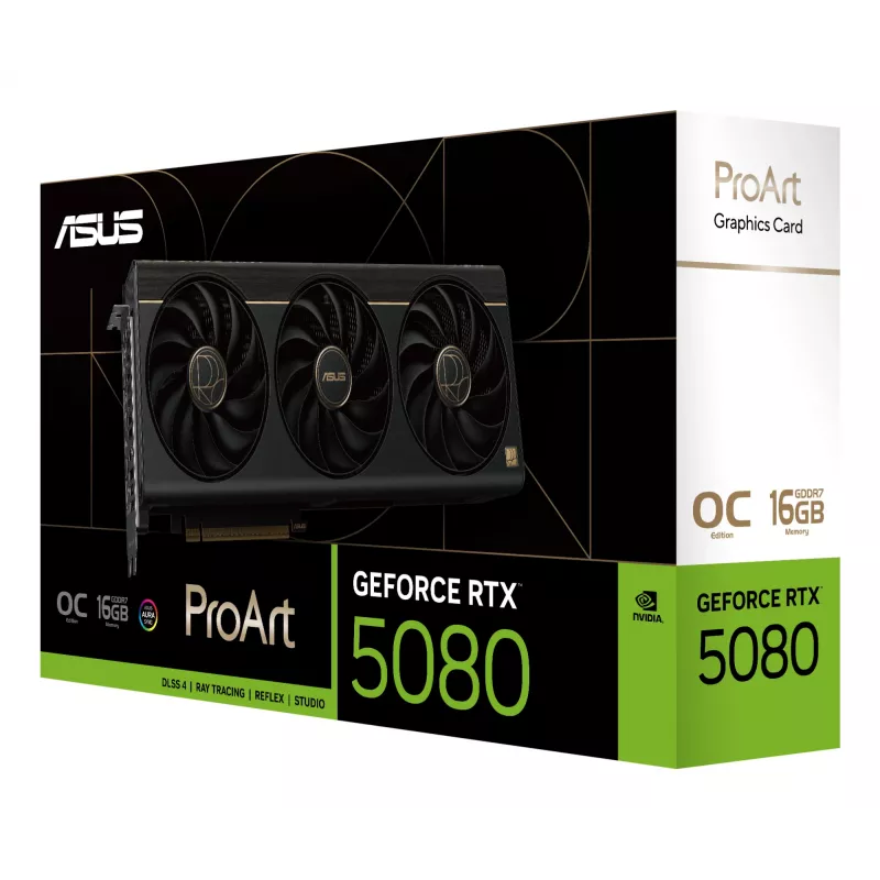 Vaizdo plokštė ASUS GeForce RTX 5080 16 GB GDDR7 PCIe 5.0, 256 bitų, OC, 3 ventiliatoriai, 304 mm