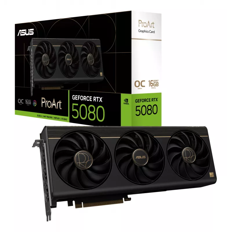 Vaizdo plokštė ASUS GeForce RTX 5080 16 GB GDDR7 PCIe 5.0, 256 bitų, OC, 3 ventiliatoriai, 304 mm