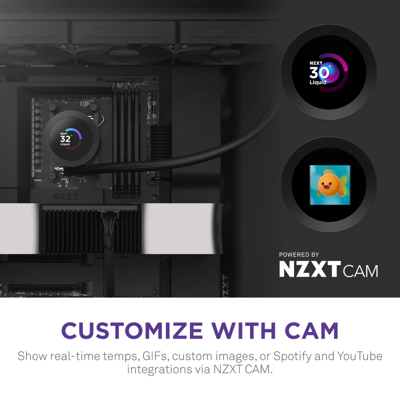 Viskas viename skysčio aušintuvas NZXT Kraken Plus 360 12 cm Juodas Fluid Dynamic Bearing