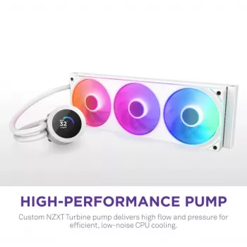 Viskas viename skysčio aušintuvas NZXT Kraken Plus 360 RGB White 500-2400 RPM