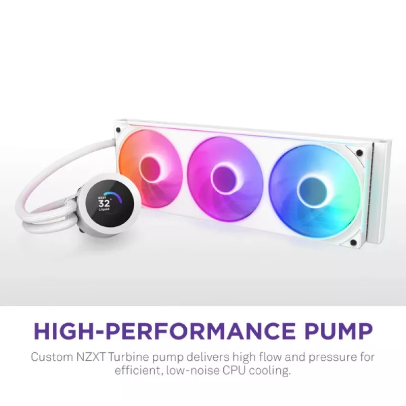 Viskas viename skysčio aušintuvas NZXT Kraken Plus 360 RGB White 500-2400 RPM