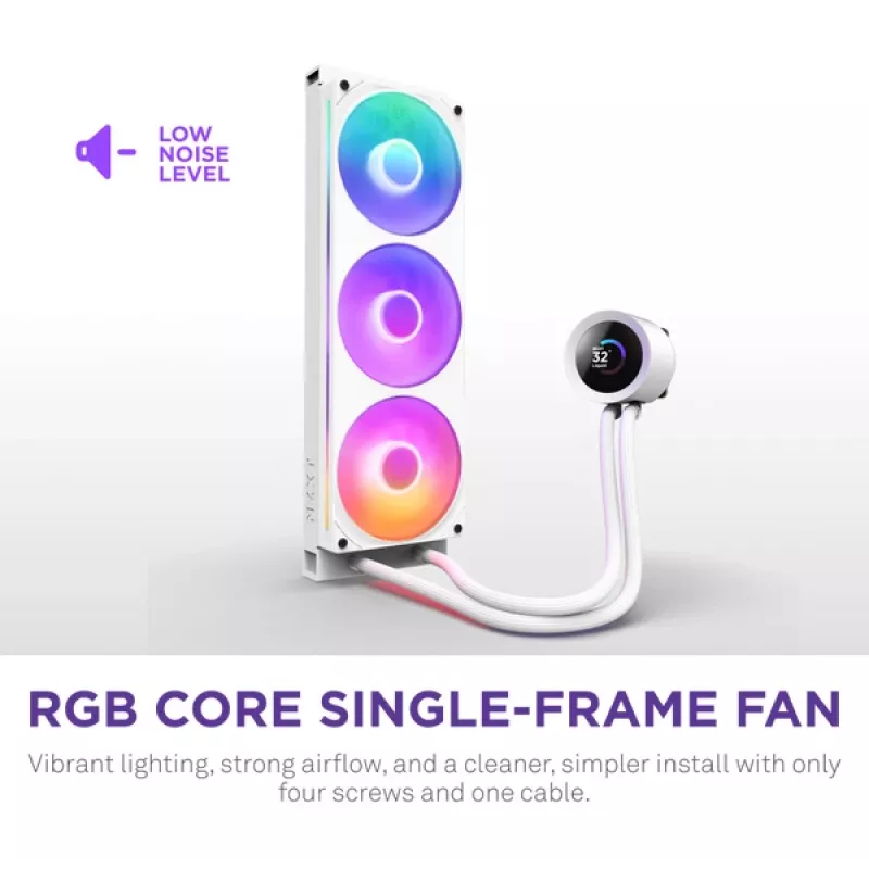 Viskas viename skysčio aušintuvas NZXT Kraken Plus 360 RGB White 500-2400 RPM