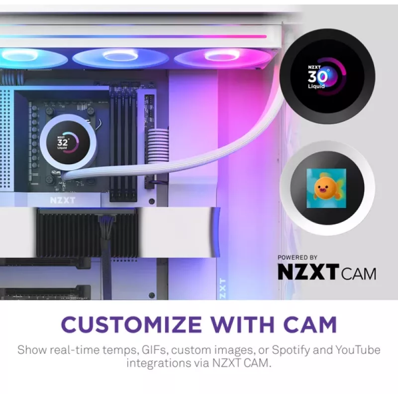 Viskas viename skysčio aušintuvas NZXT Kraken Plus 360 RGB White 500-2400 RPM