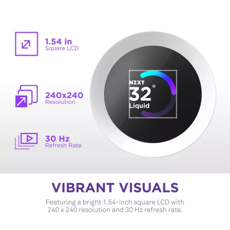 Viskas viename skysčio aušintuvas NZXT Kraken Plus 360 RGB White 500-2400 RPM