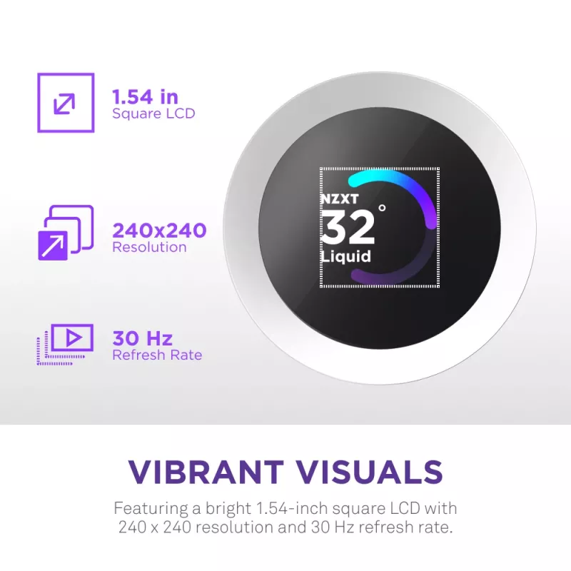 Viskas viename skystas procesoriaus aušintuvas NZXT Kraken Plus RGB 240 — 120 mm ventiliatoriai, FDB guolis, balta