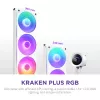 Viskas viename skystas procesoriaus aušintuvas NZXT Kraken Plus RGB 240 — 120 mm ventiliatoriai, FDB guolis, balta
