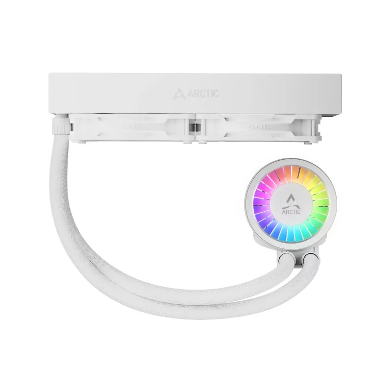 „Viskas viename“ skysčio CPU aušintuvas Arctic Liquid Freezer III Pro 240 A-RGB — 240 mm, 120 mm ventiliatoriai, balta, suderinama su LGA1700/AM4/AM5
