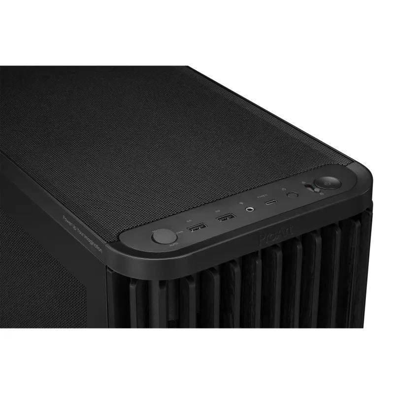 PC korpusas ASUS 90DC00M0-B39040, ATX palaikymas, juodas, priekyje 2×160 mm ventiliatoriai, gale 1×120 mm, 2×3,5 colio + 2×2,5 colio nišos, 2×USB 3.2 GEN1