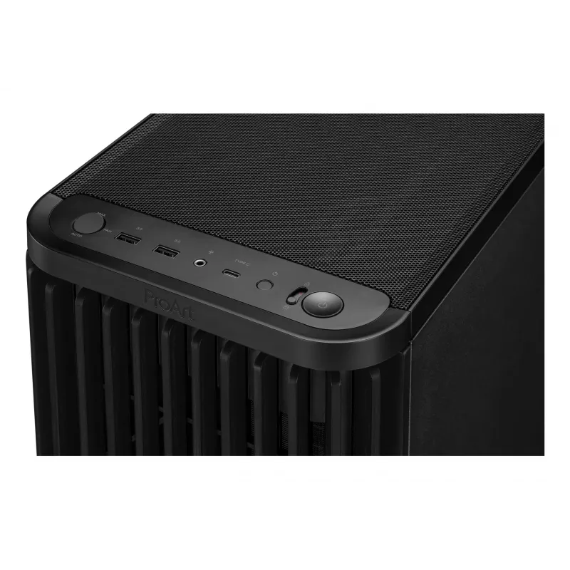 PC korpusas ASUS 90DC00M0-B39040, ATX palaikymas, juodas, priekyje 2×160 mm ventiliatoriai, gale 1×120 mm, 2×3,5 colio + 2×2,5 colio nišos, 2×USB 3.2 GEN1