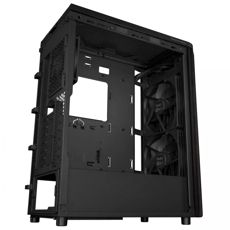 PC korpusas ASUS 90DC00M0-B39040, ATX palaikymas, juodas, priekyje 2×160 mm ventiliatoriai, gale 1×120 mm, 2×3,5 colio + 2×2,5 colio nišos, 2×USB 3.2 GEN1