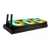 All-in-one liquid cooler ASUS TUF Gaming LC III 360 ARGB LCD — 360 mm radiatorius, 3x 120 mm ventiliatoriai, Socket AM5/AM4/LGA1700/LGA1200, Juoda